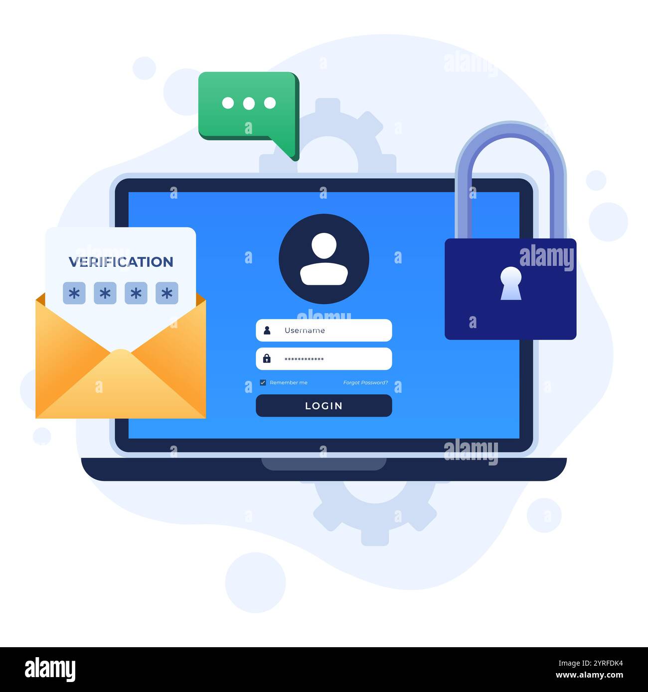 Two-step verification flat illustration vector template, OTP ...