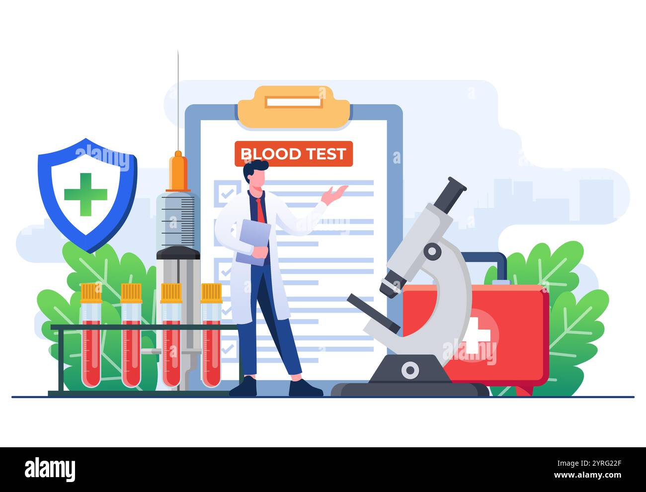 Scientist examining blood vector vectors hires stock photography and