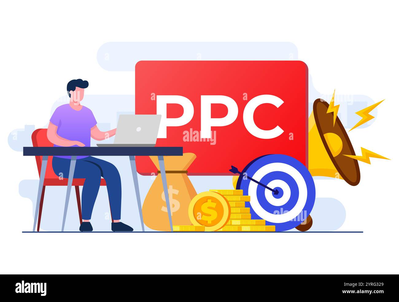 Flat cartoon illustration promoting hi-res stock photography and images ...