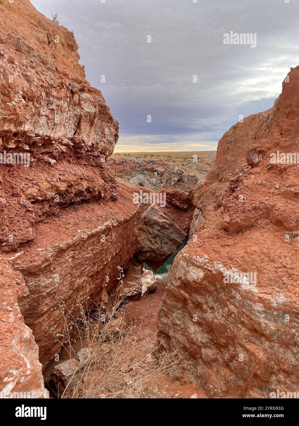 Red rocks leading to a lake in New Mexico - Smartphone Captured Stock Image