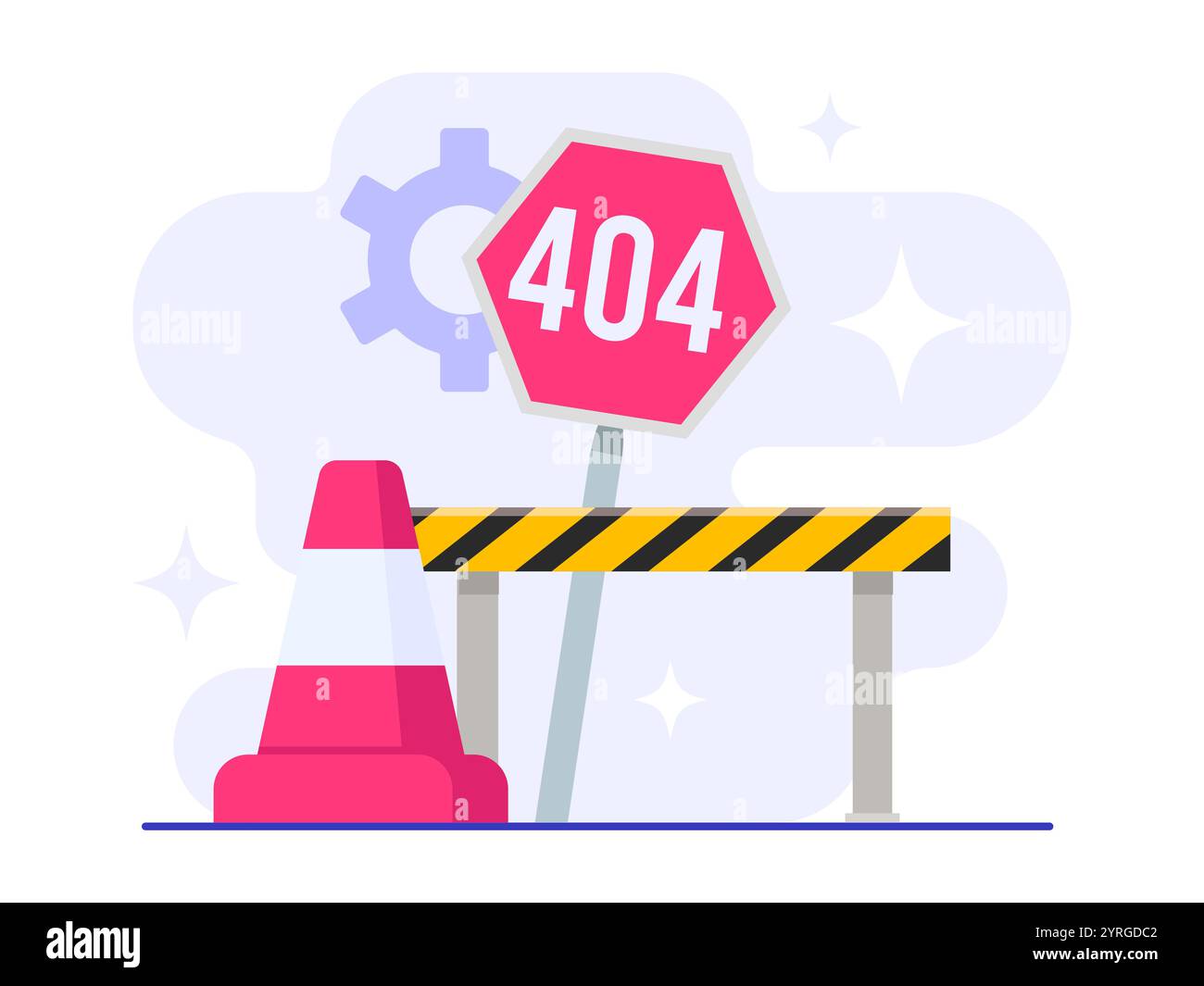 404 error page flat vector illustration, page not found, page doesn't exist landing page Stock Vector