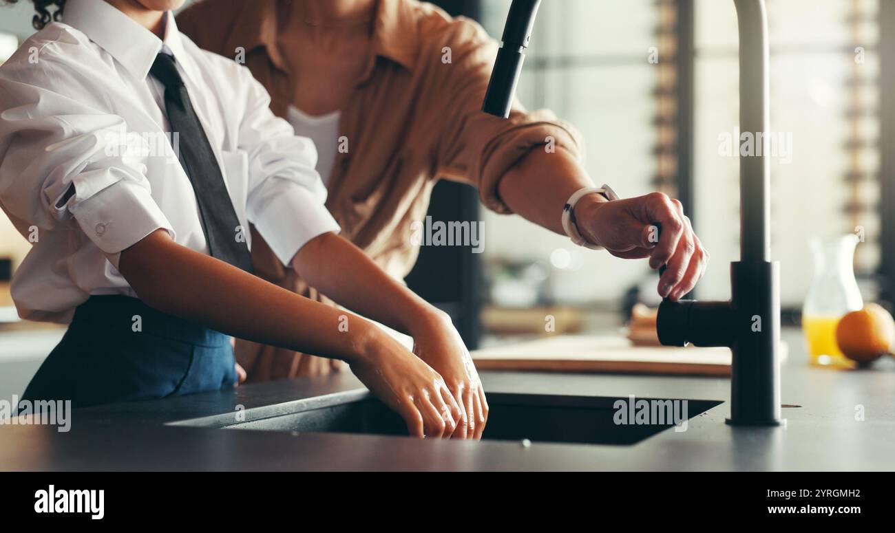 Child school uniform adult home hi-res stock photography and images - Alamy