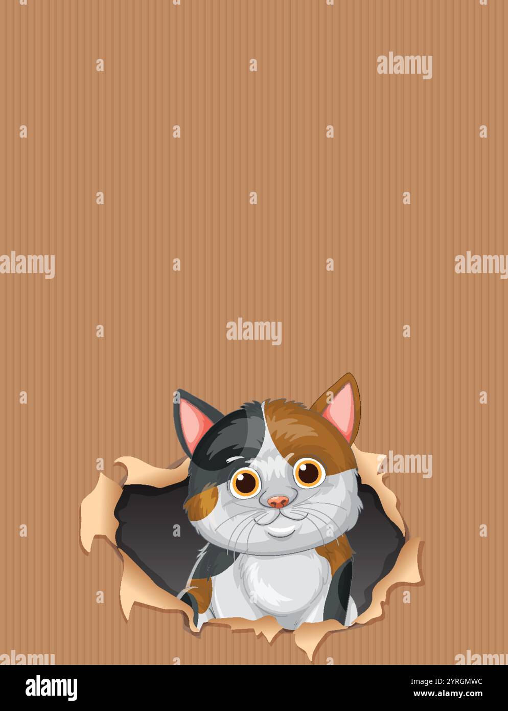 A cute cat peeks through a torn paper Stock Vector Image & Art - Alamy