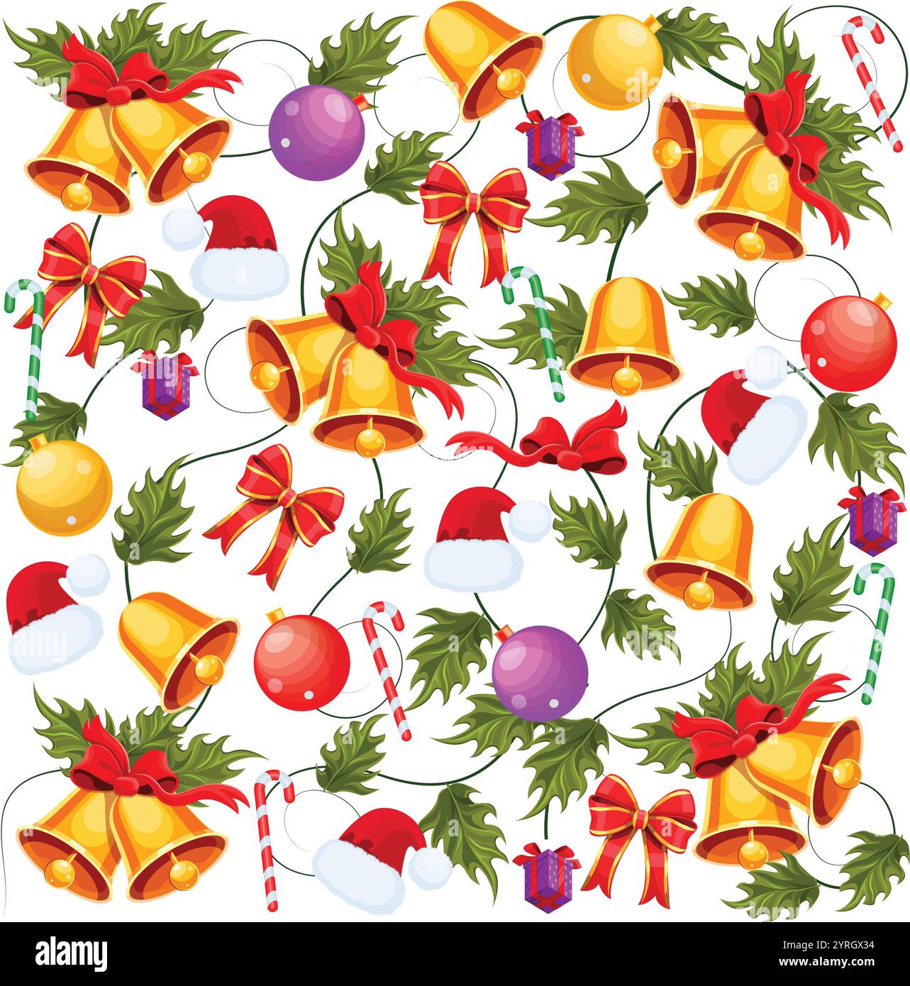 Christmas and New Year background. Xmas pine fir lush tree. Candy cane ...