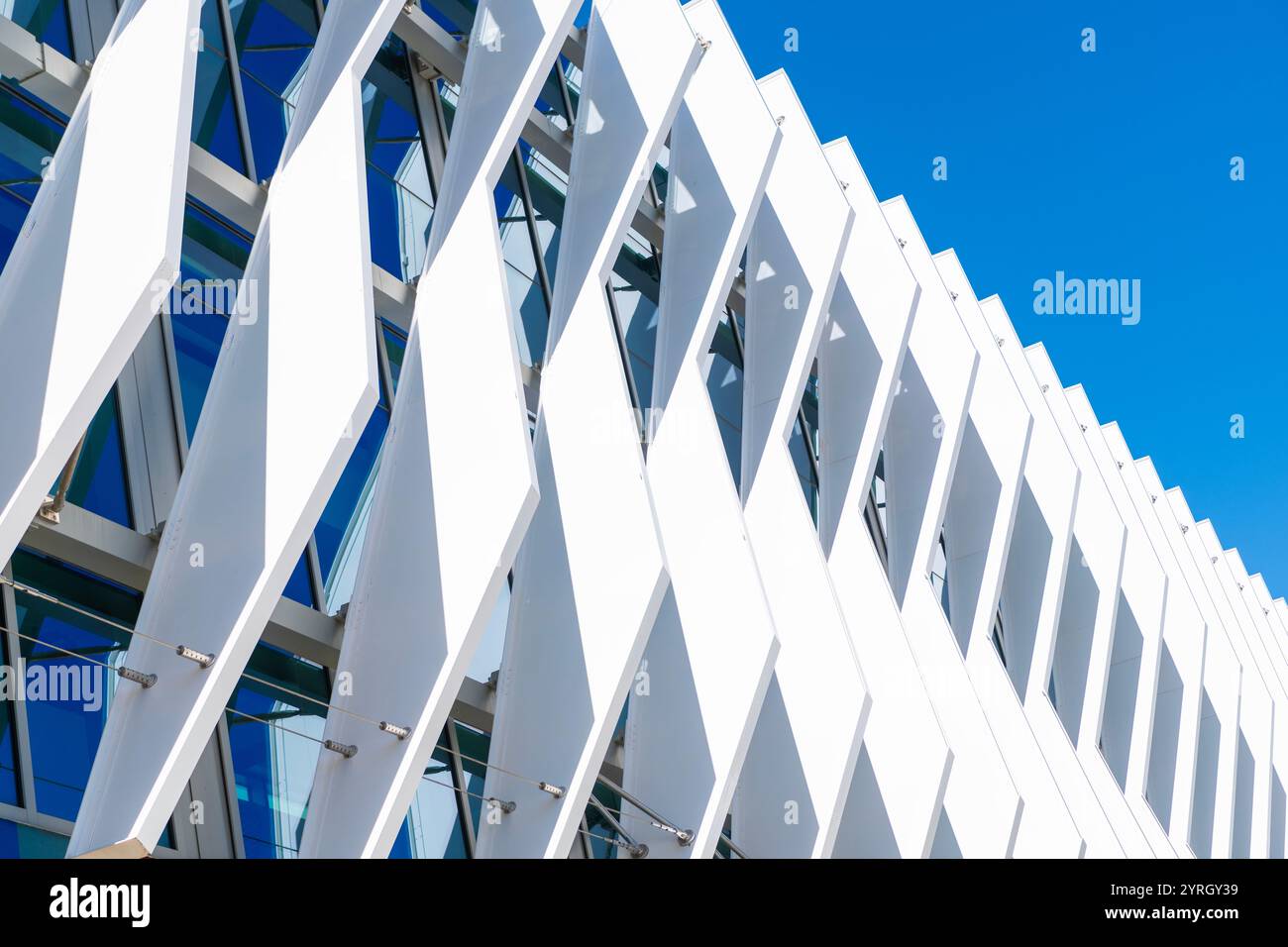View of Architectural exterior detail. Structural exterior fragment. Modern ...