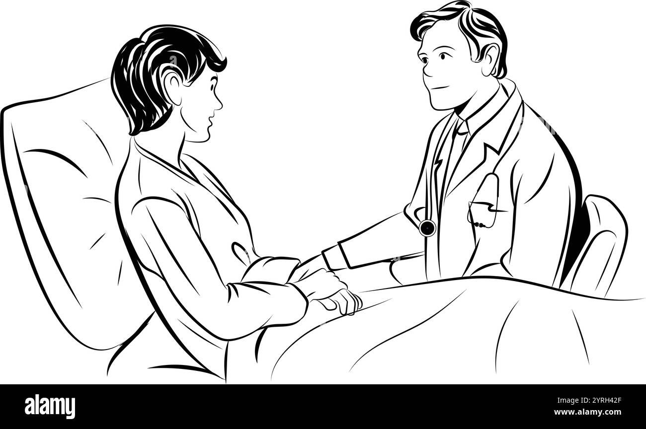 Hospital Doctor And Patient Drawing