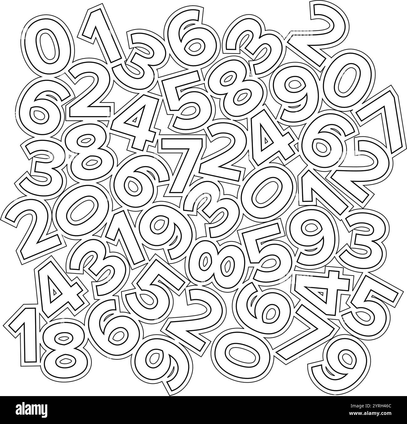 Numbers Outline Pattern, education concept Background Stock Vector ...