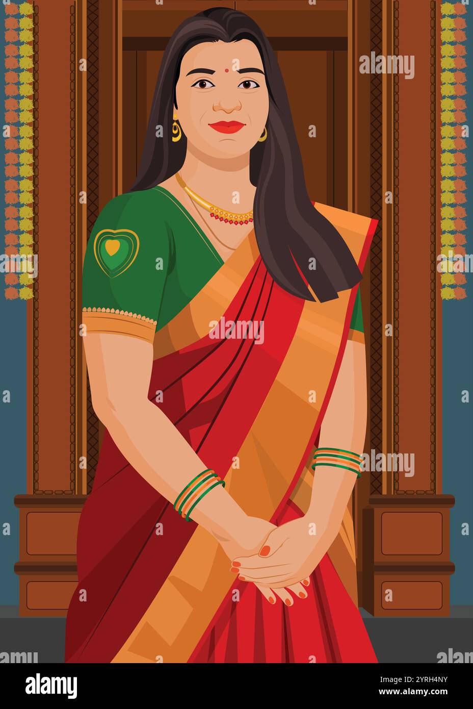 Indian Girl in traditional dress Stock Vector Image & Art - Alamy