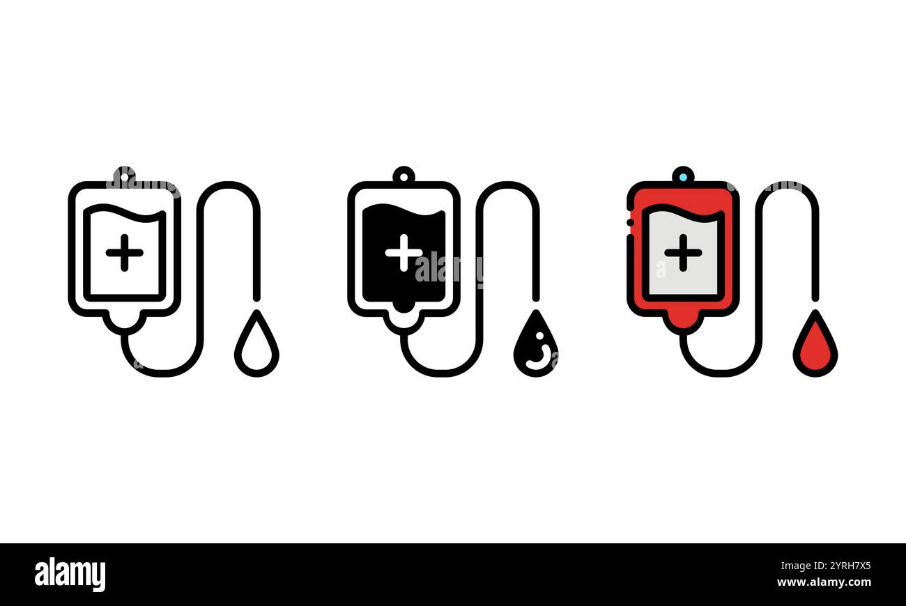blood bag icon. This vector icon can also be used for designs, user interfaces, web elements, infographic elements, presentations and others Stock Vector