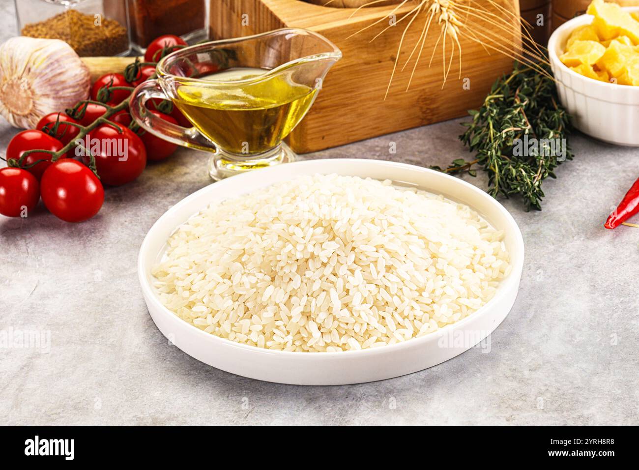 Dry raw Arborio rice for risotto Stock Photo - Alamy