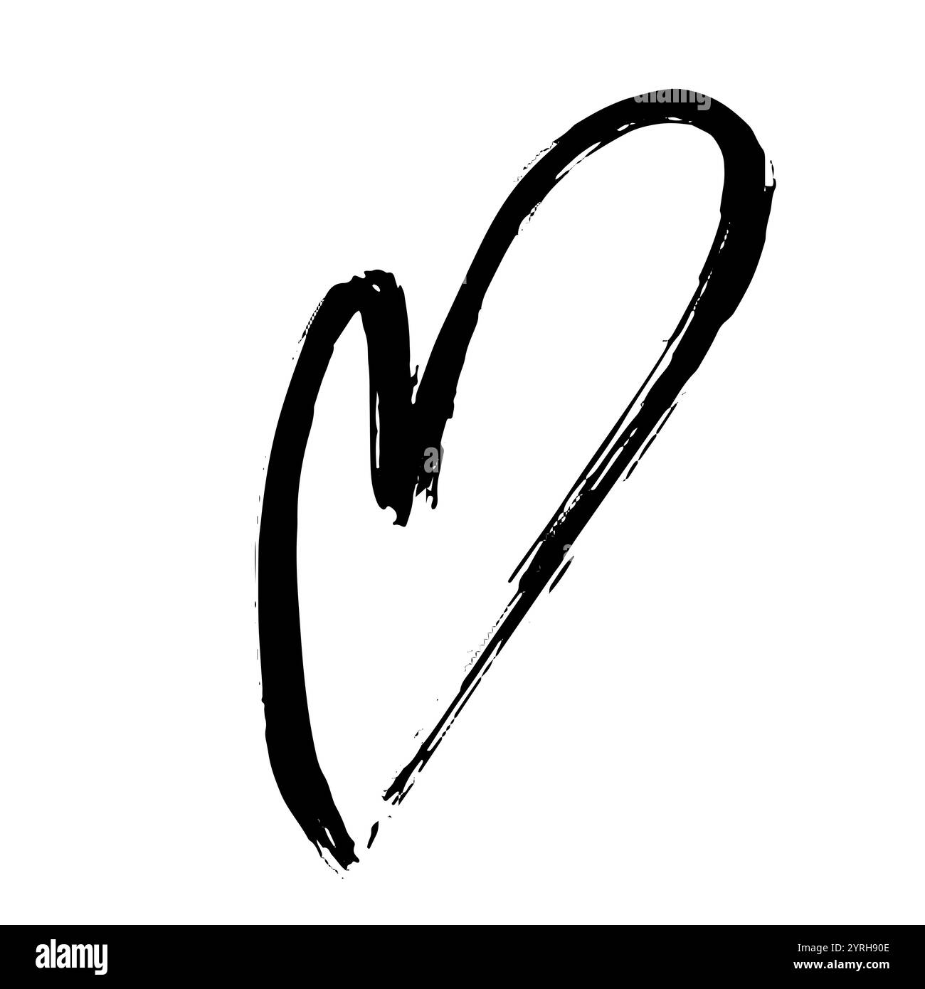 Hand Drawn Brush Heart Illustration Stock Vector Image & Art - Alamy