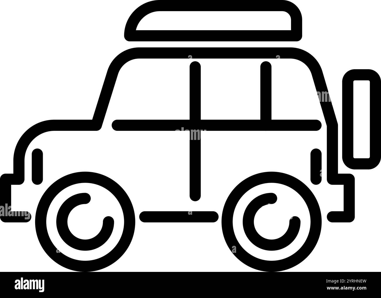 SUV line icon. Off-road vehicle outline vector sign, linear style pictogram. 4x4 car symbol, logo illustration. Editable stroke Stock Vector