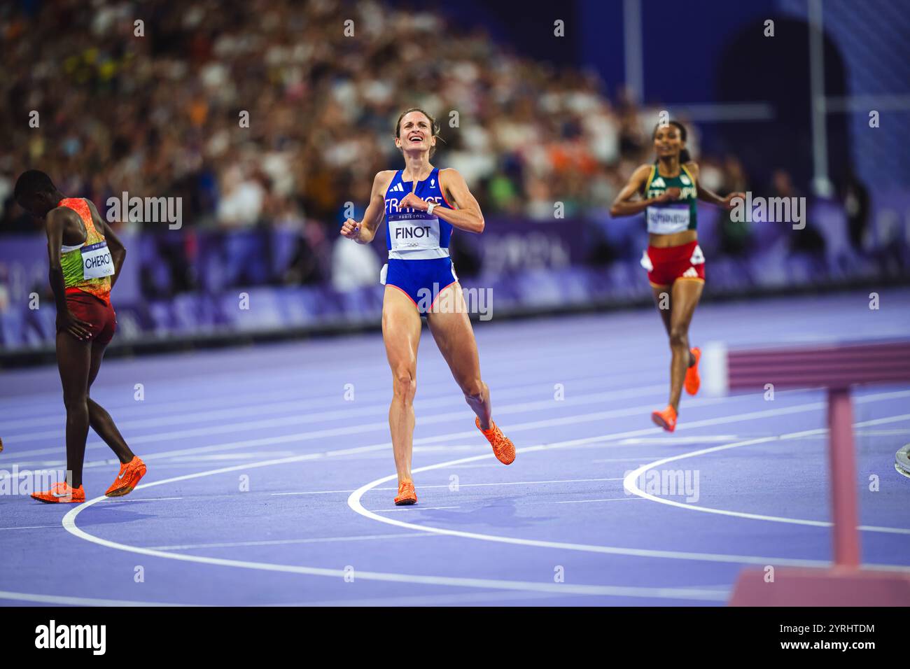 Alice Runner Alice Finot participating in the 3000 metres steeplechase at the Paris ...