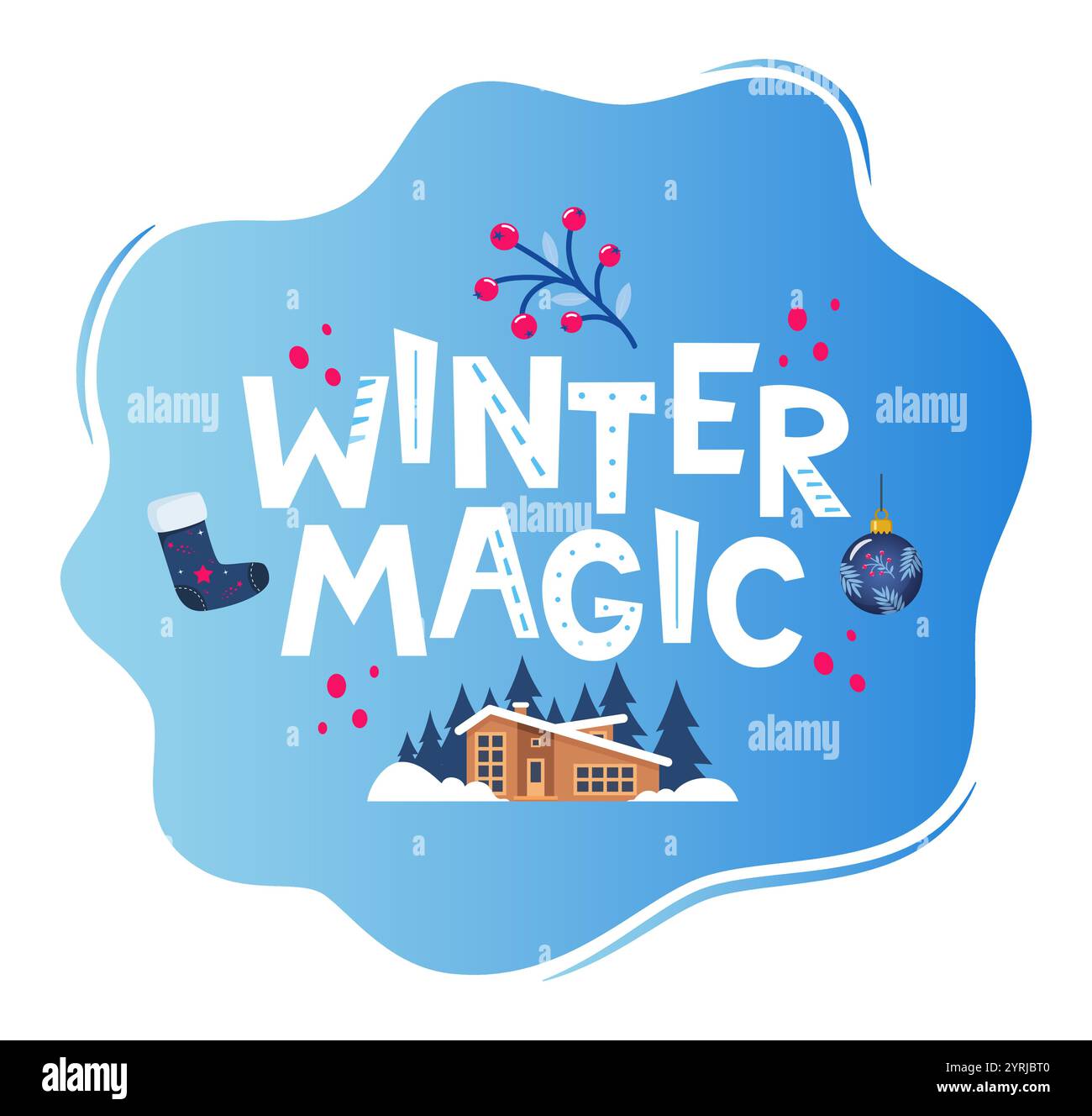 Winter Magic Lettering Poster cards hi-res stock photography and images - Alamy