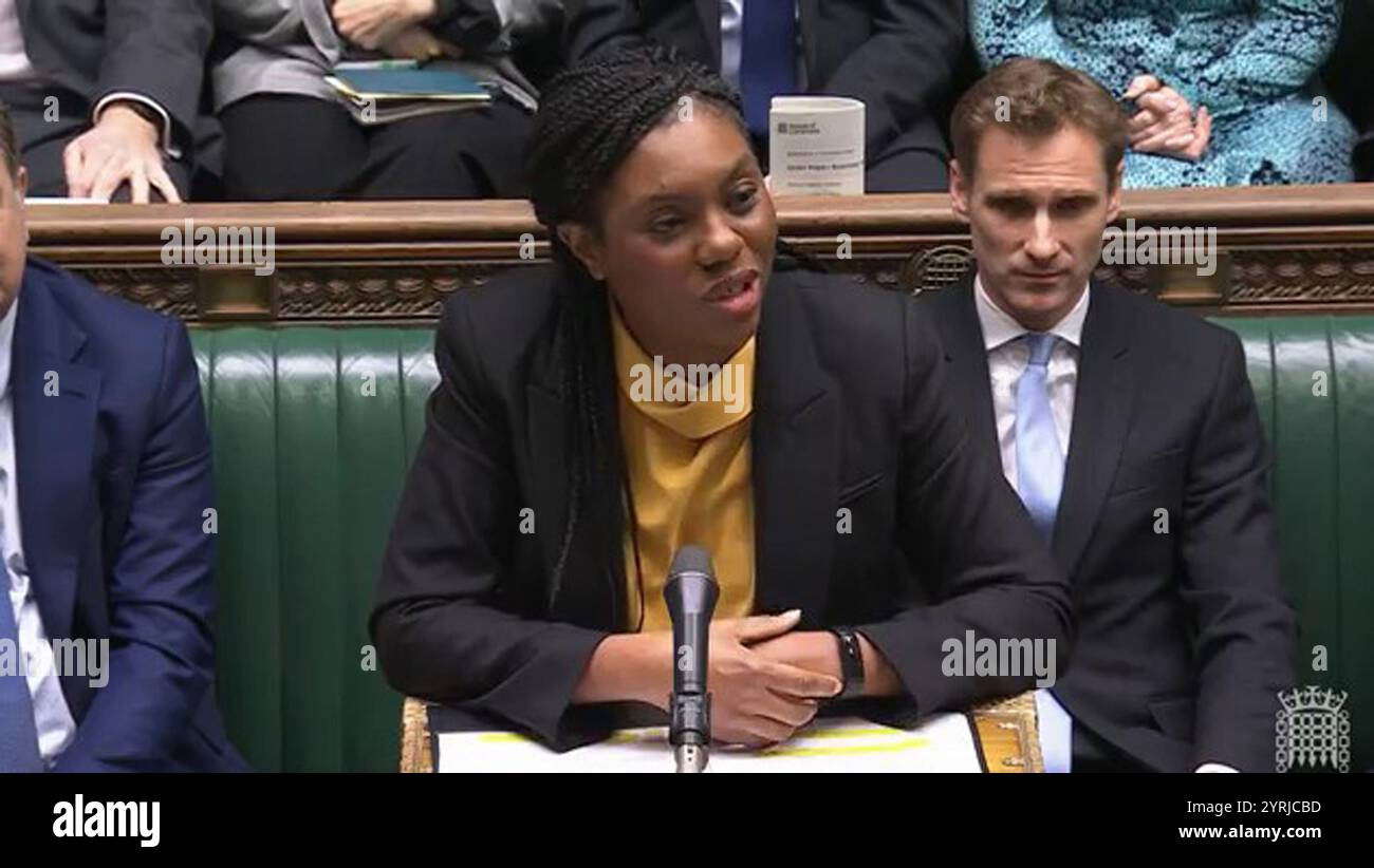Screen grab of Conservative party leader Kemi Badenoch speaking during ...