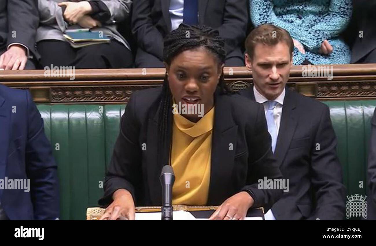 Screen grab of Conservative party leader Kemi Badenoch speaking during ...