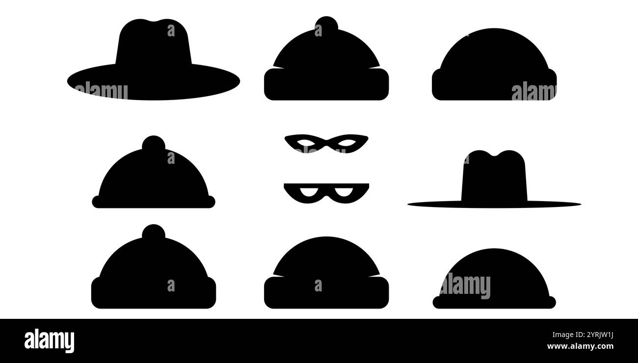 Incognito icons. Collection of anonymous and strangers Stock Vector ...