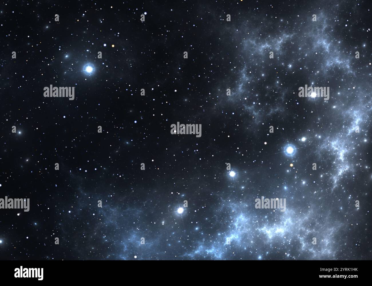 Space background with blue nebula and stars Stock Photo - Alamy