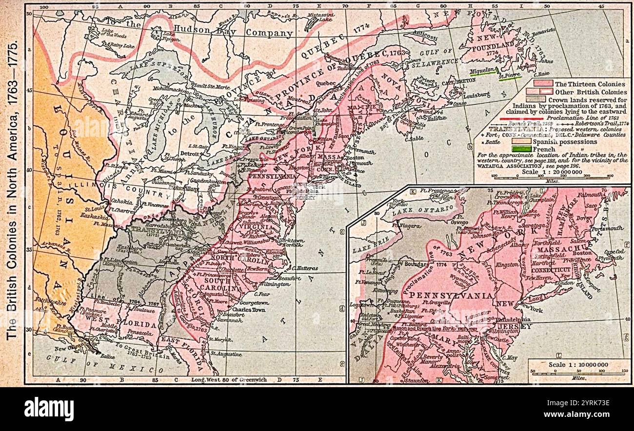 Map of the British colonies in - Map Of The British Colonies In North America 1763 To 1775 This Was First Published In Shepherd William Robert 1911 2YRK73E