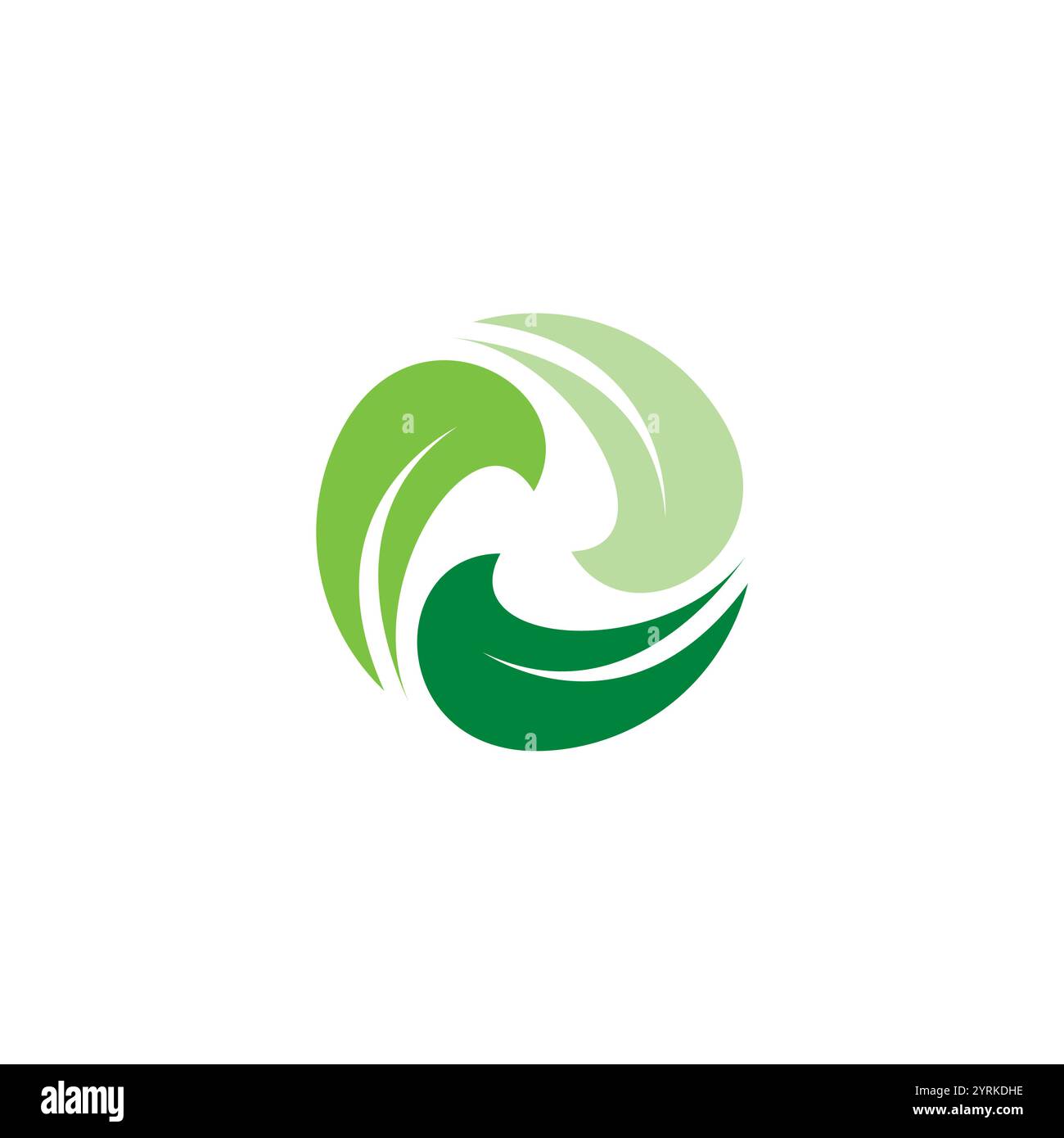 Three Leaf Abstract Logo Design. Organic Leaf Icon Stock Vector