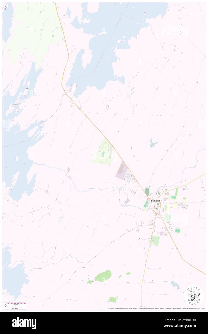 Ballinrobe Racecourse, Mayo County, IE, Ireland, Connacht, N 53 38' 13'', S 9 14' 52'', map, Cartascapes Map published in 2024. Explore Cartascapes, a map revealing Earth's diverse landscapes, cultures, and ecosystems. Journey through time and space, discovering the interconnectedness of our planet's past, present, and future. Stock Photo