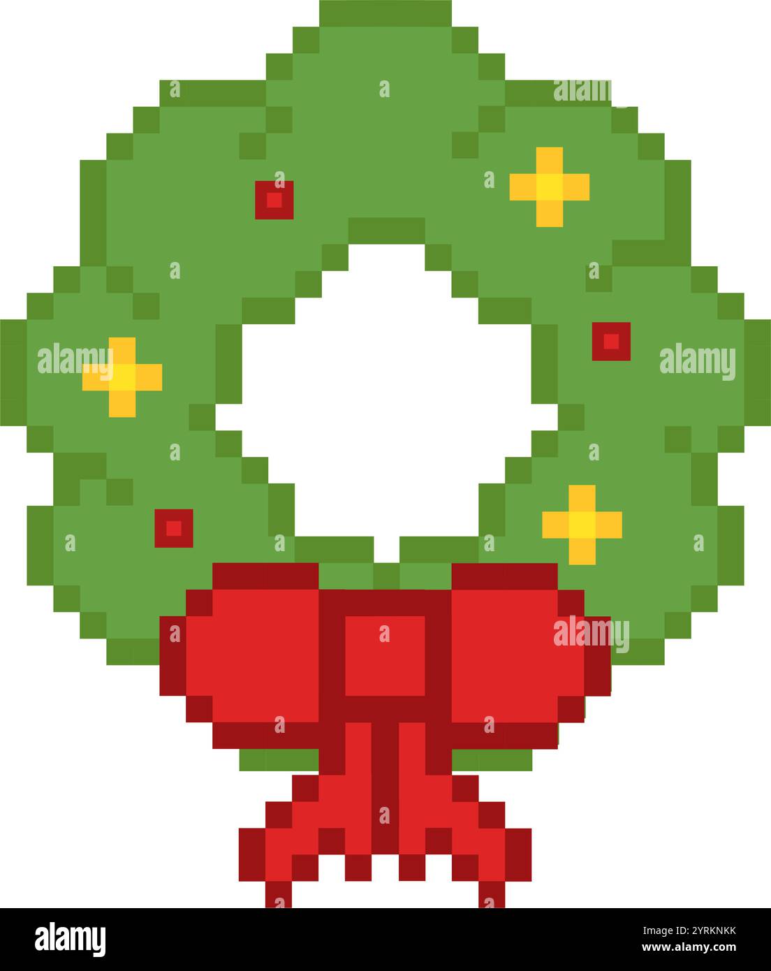 Pixel art Christmas wreath with red bow Vector Stock Vector Image & Art ...