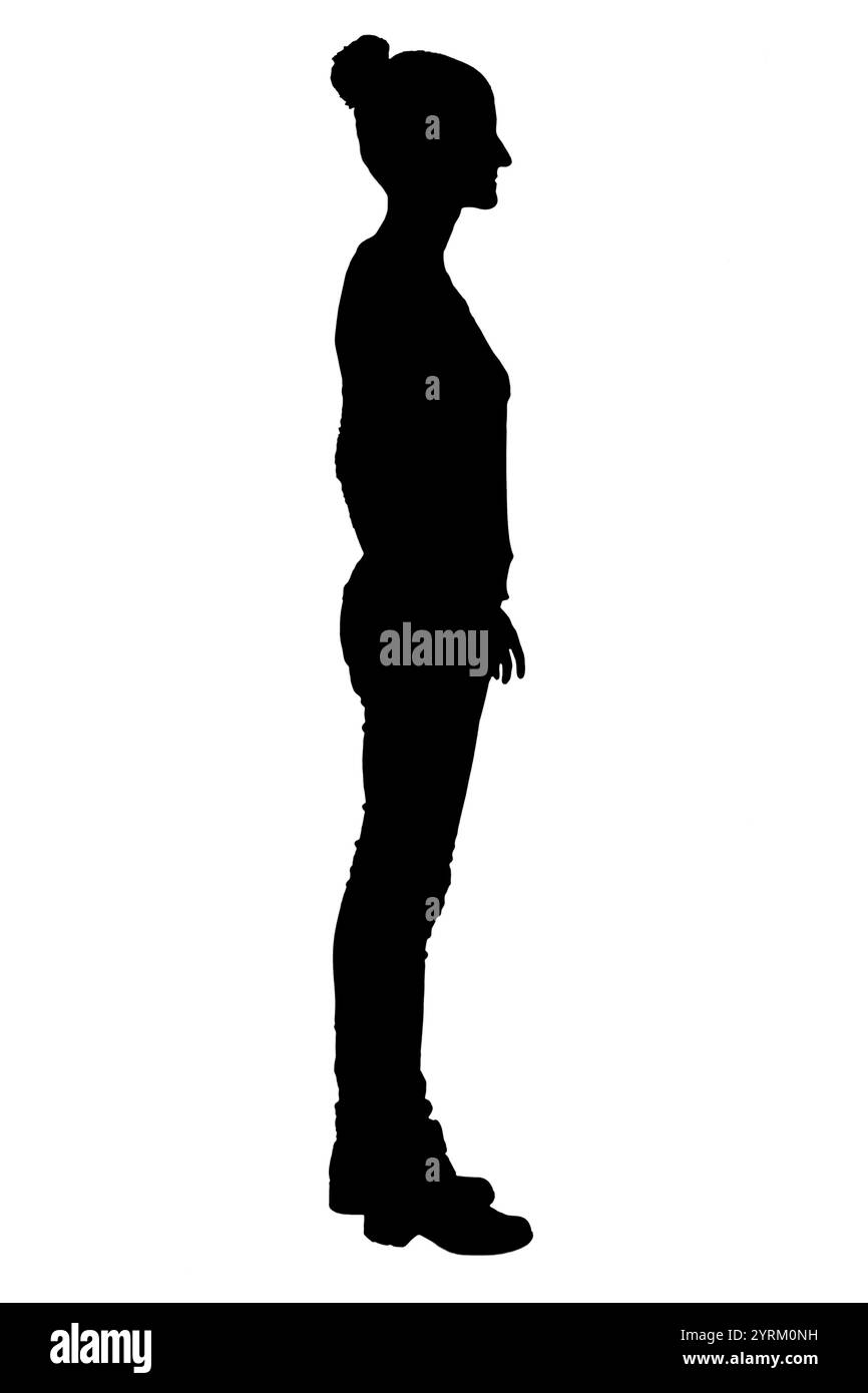 Standing Woman Profile Silhouette