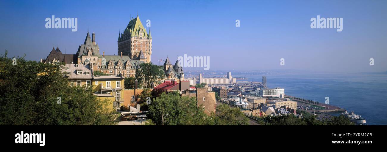 Chateau Frontenac and city form the Citadelle, morning. Quebec City. Canada Stock Photo
