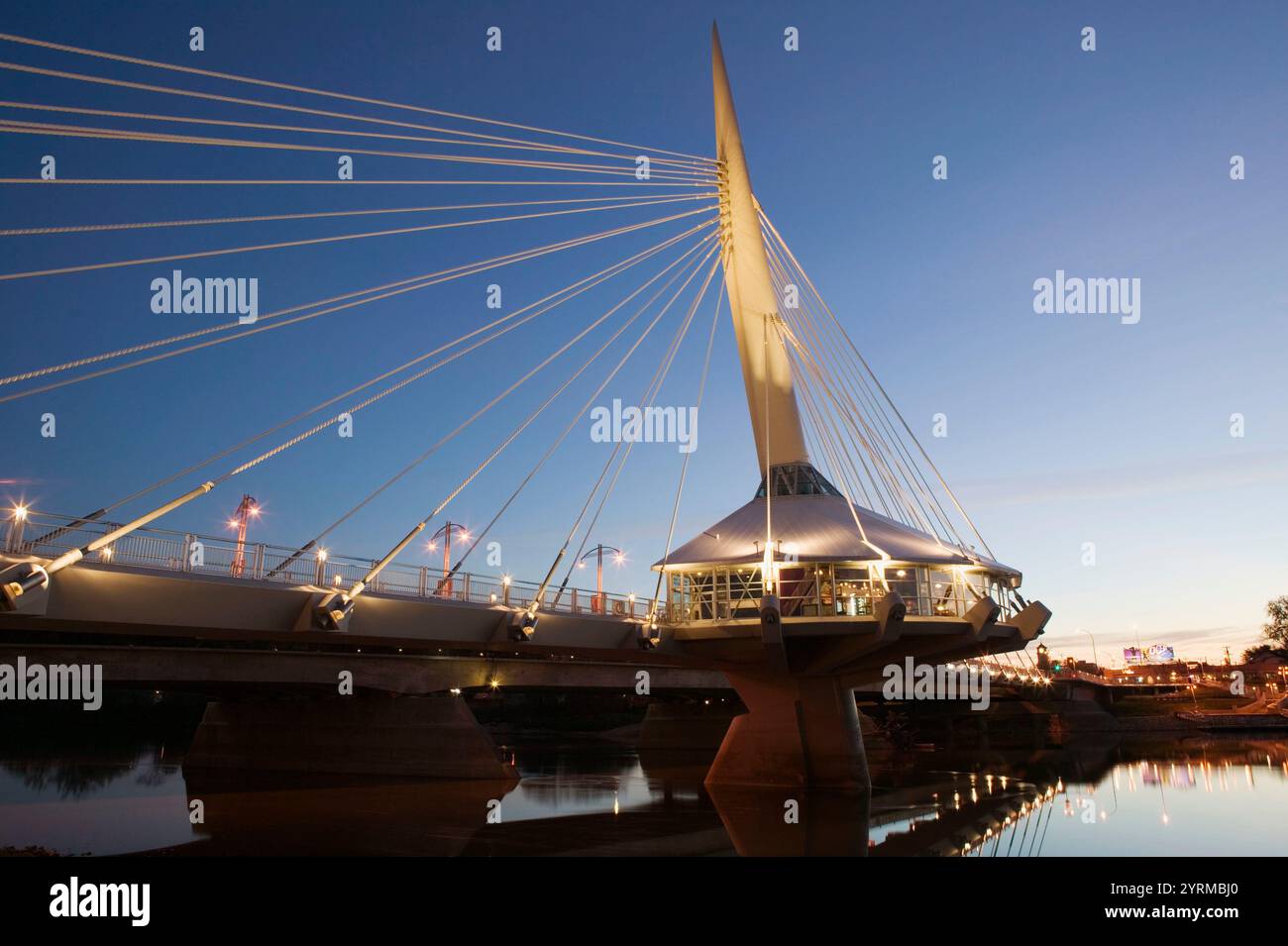 Esplanade Riel Pedestrian Bridge. Dawn. Winnipeg. Manitoba. Canada ...