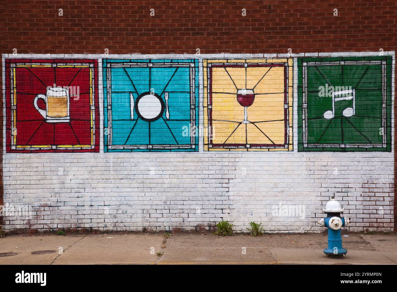 USA, West Virginia, Charleston, wall mural, Lee Street East Stock Photo ...
