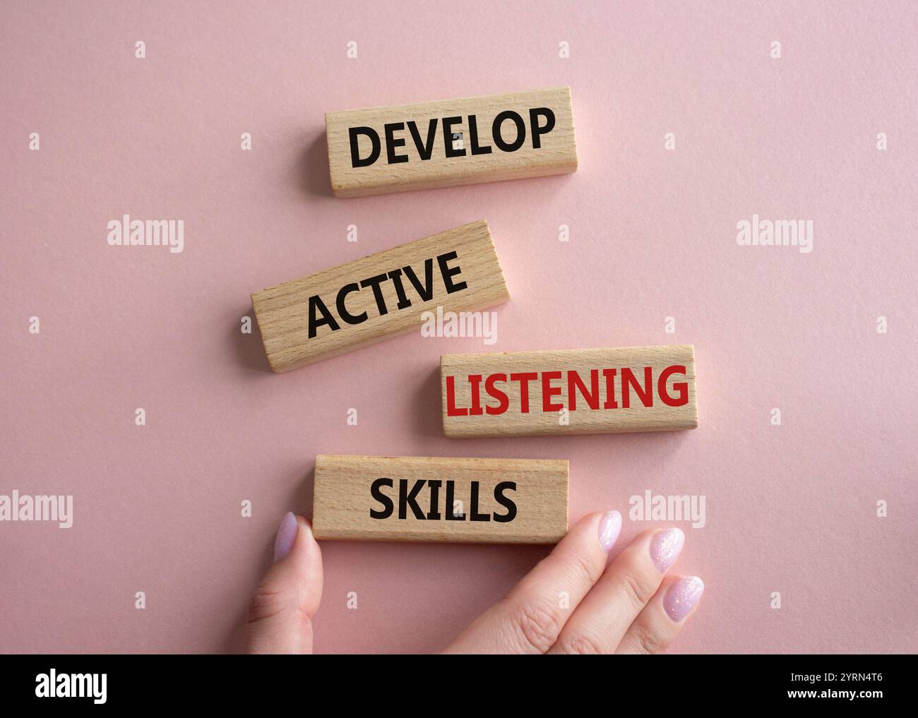 Listening skills symbol. Concept word Develop active listening skills ...