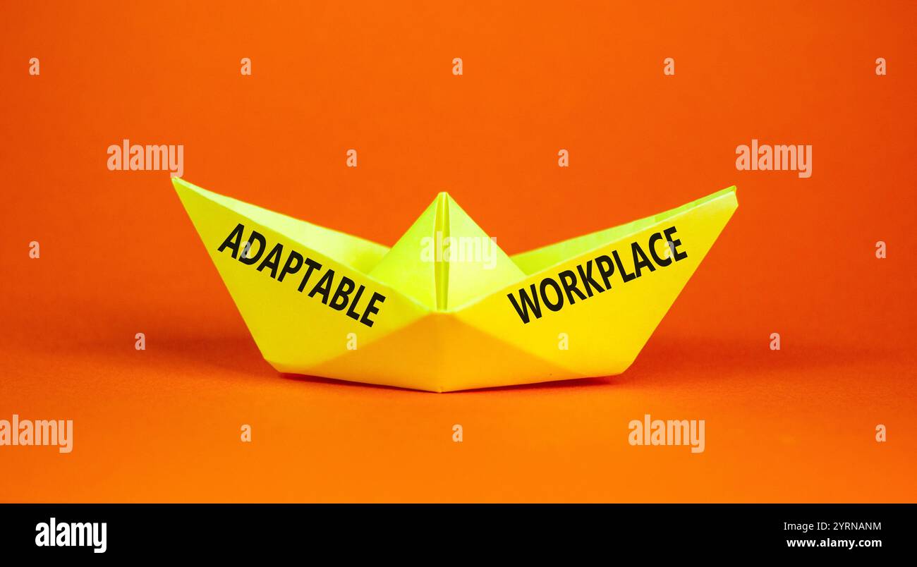 Adaptable workplace symbol. Concept words Adaptable workplace on ...