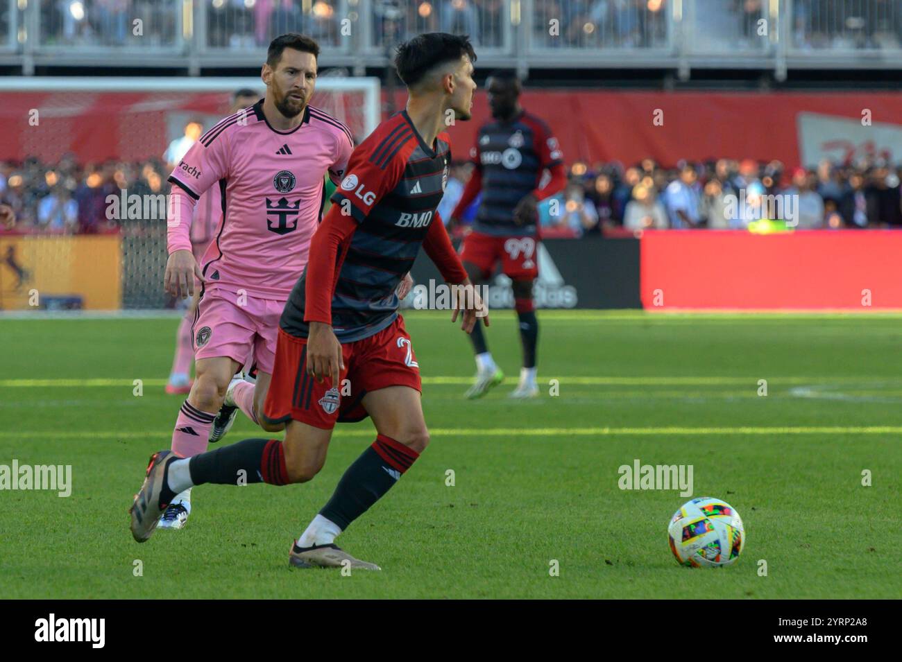 Toronto, ON, Canada - October 5, 2024: Lionel Messi #10 of the Inter Miami FC muves with the ball during 2024 MLS Regular season match between Toronto Stock Photo