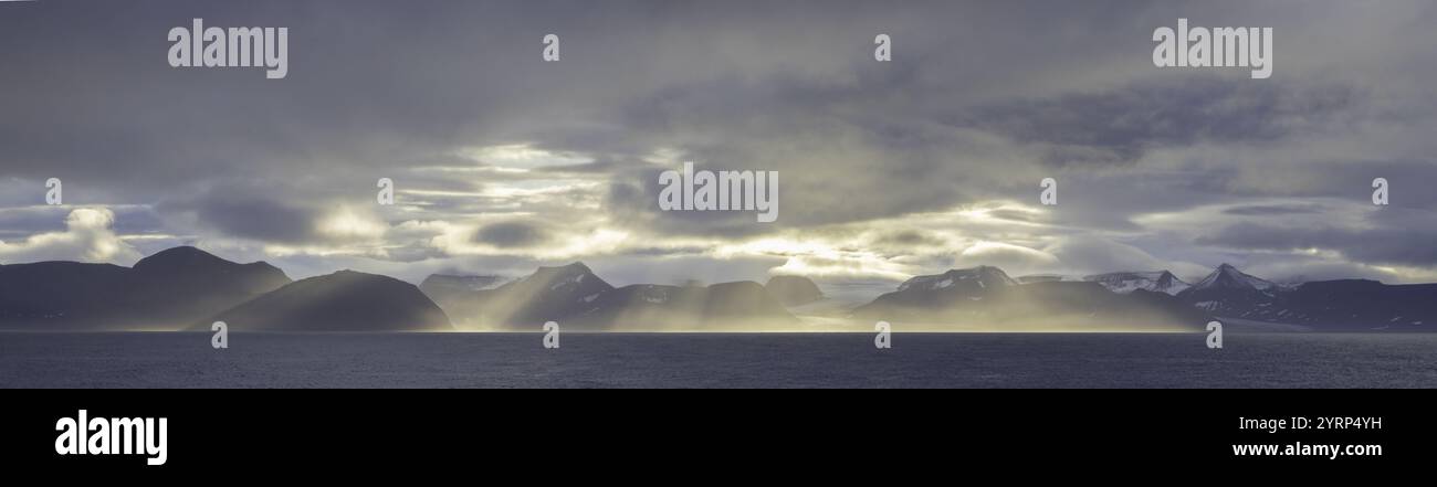 Lighting moods on Sorkapp Land, Spitsbergen, Norway Stock Photo