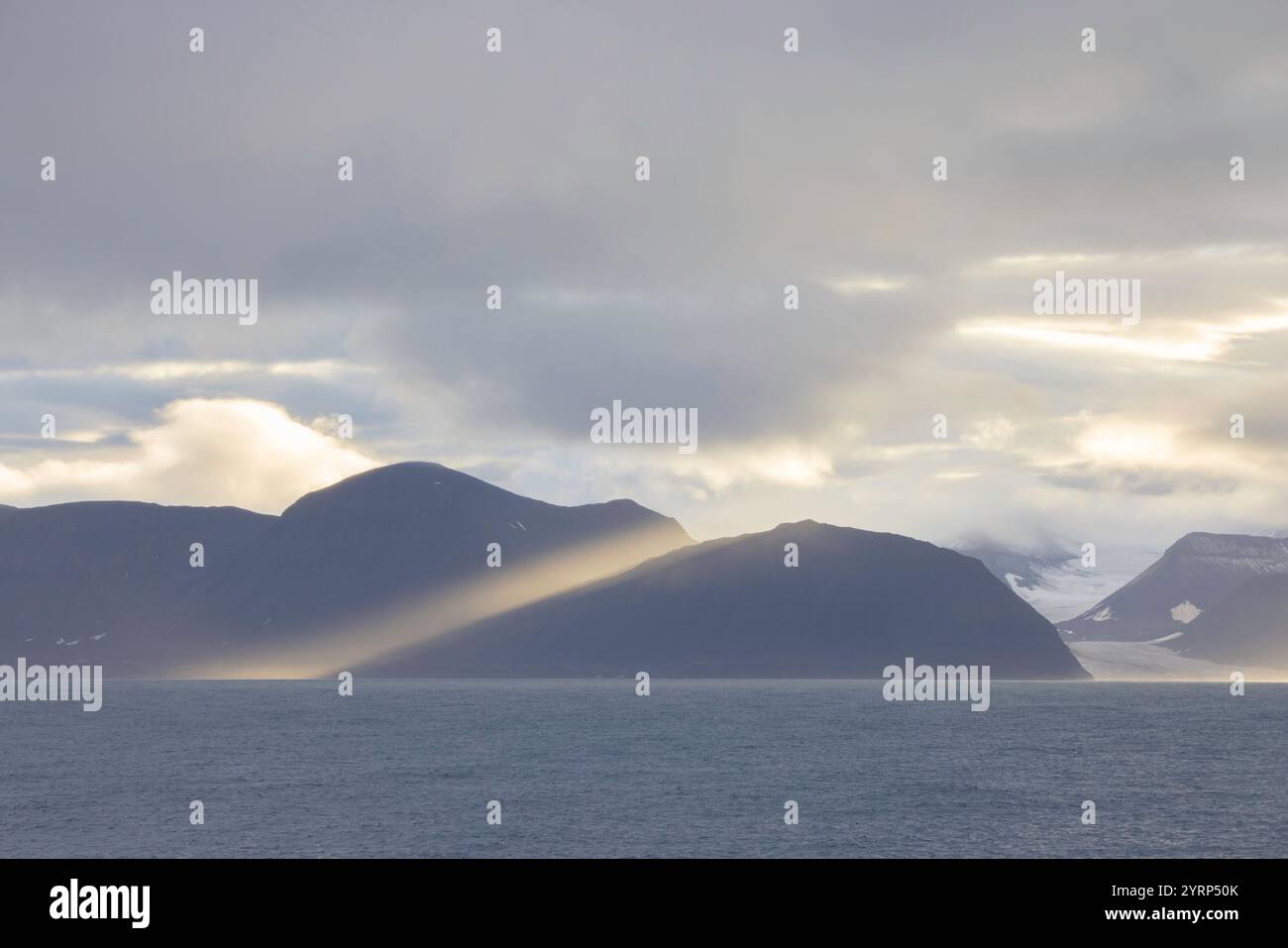 Lighting moods on Sorkapp Land, Spitsbergen, Norway Stock Photo