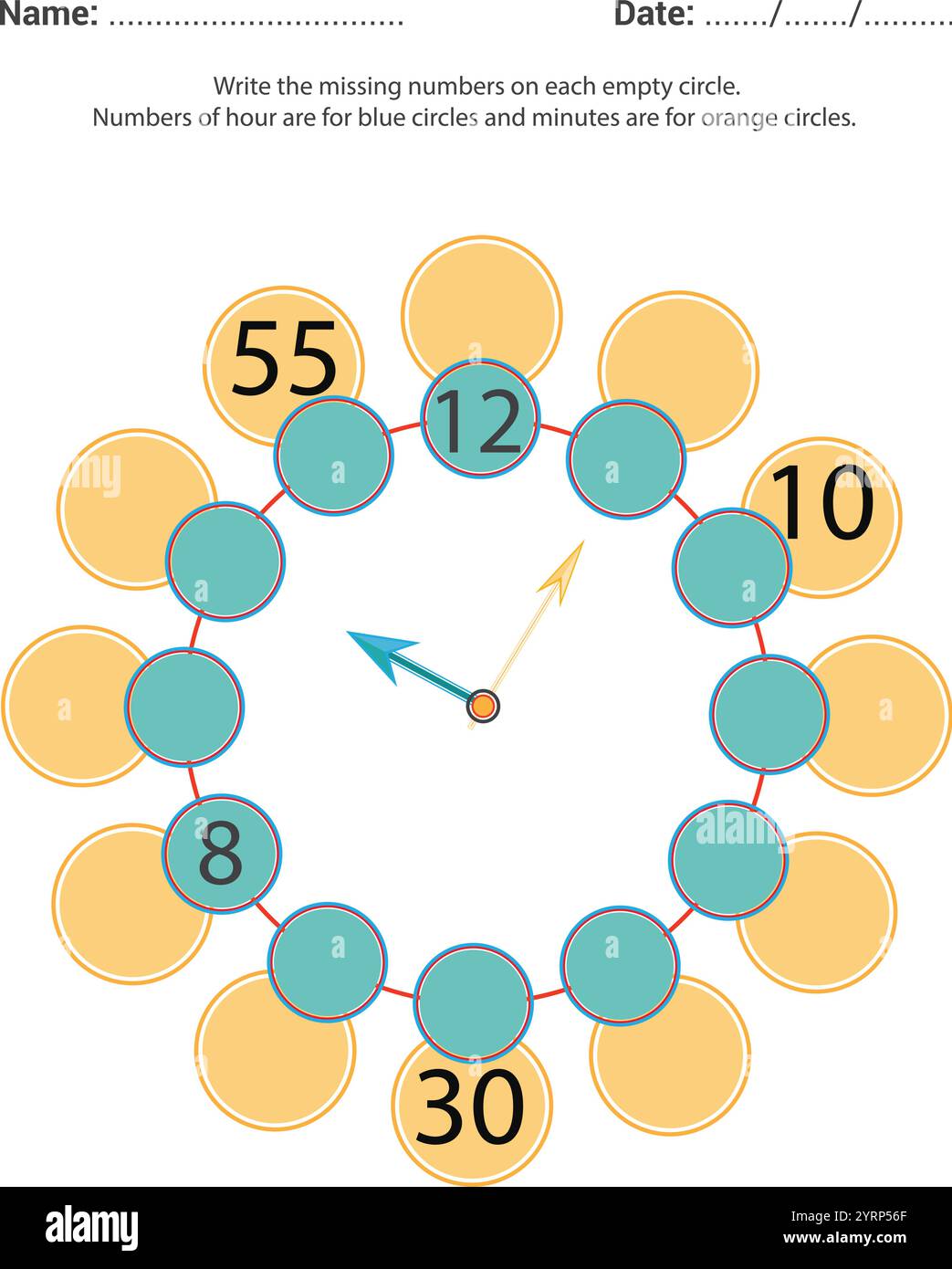 Printable clock face activity hi-res stock photography and images - Alamy