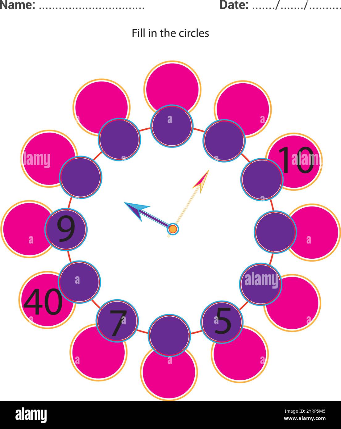 Printable clock face activity hi-res stock photography and images - Alamy