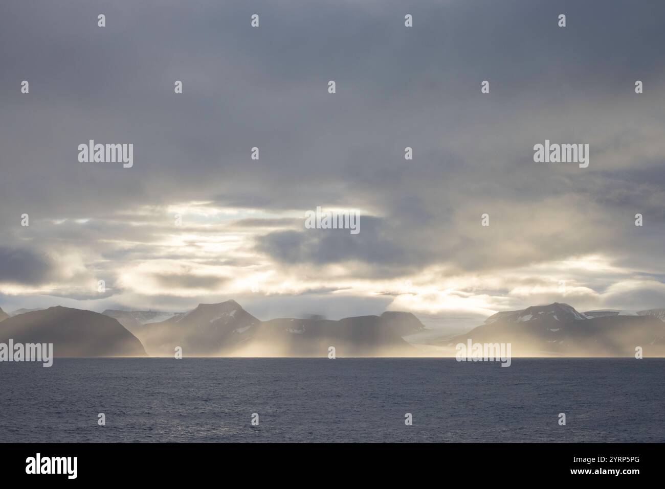 Lighting moods on Sorkapp Land, Spitsbergen, Norway Stock Photo