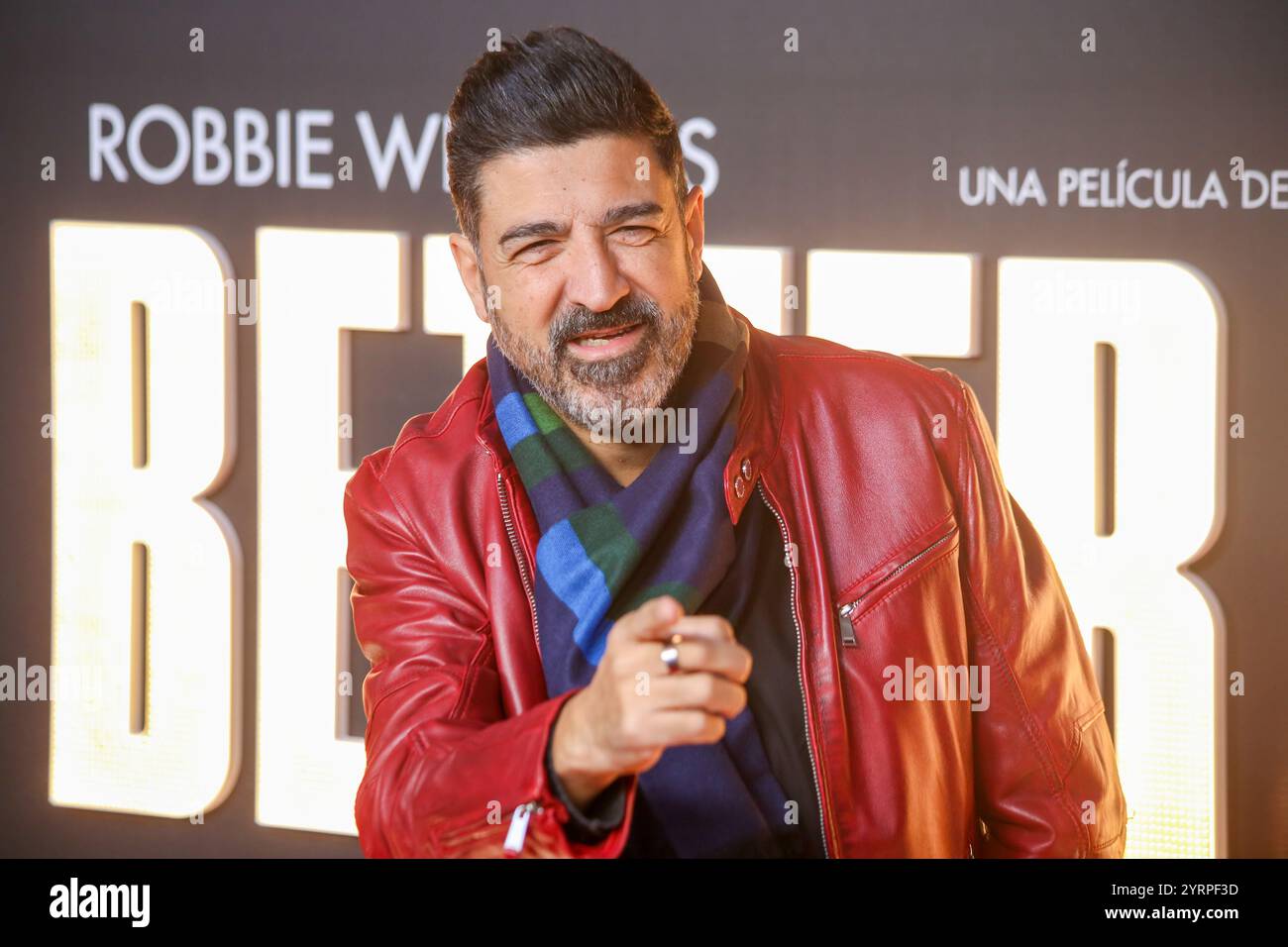 Madrid, Spain, 04th, December, 2024: DJ and radio host Tony Aguilar during the 'Better Man' Premiere Photocall, on December 04, 2024, at the Capitol Cinema, in Madrid, Spain. Credit: Alberto Brevers / Alamy Live News. Stock Photo