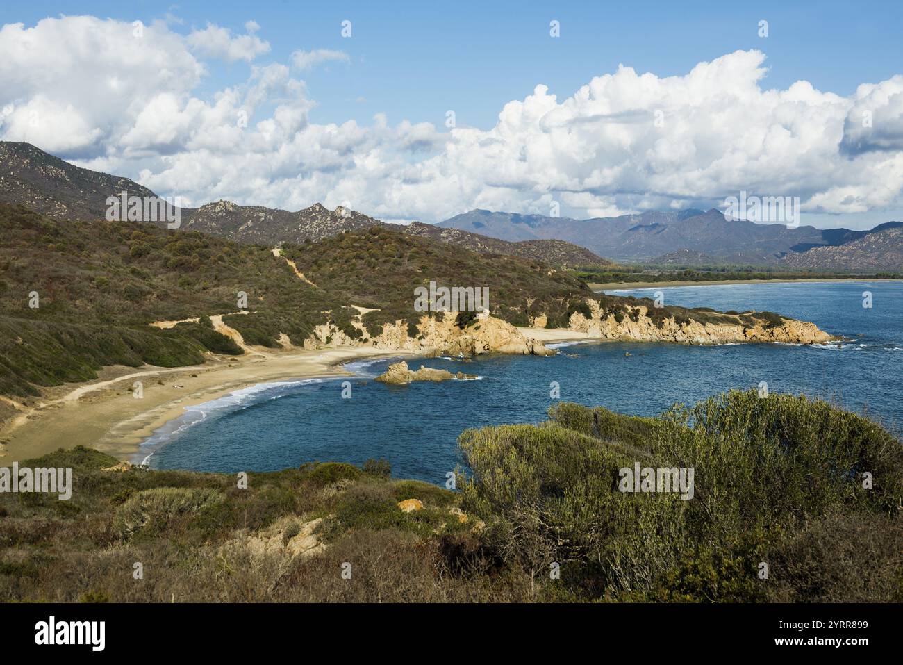 Lonely beach, Cala Sa Figu, Capo Ferrato, Muravera, Province of Cagliari, Sardinia, Italy, Europe Stock Photo