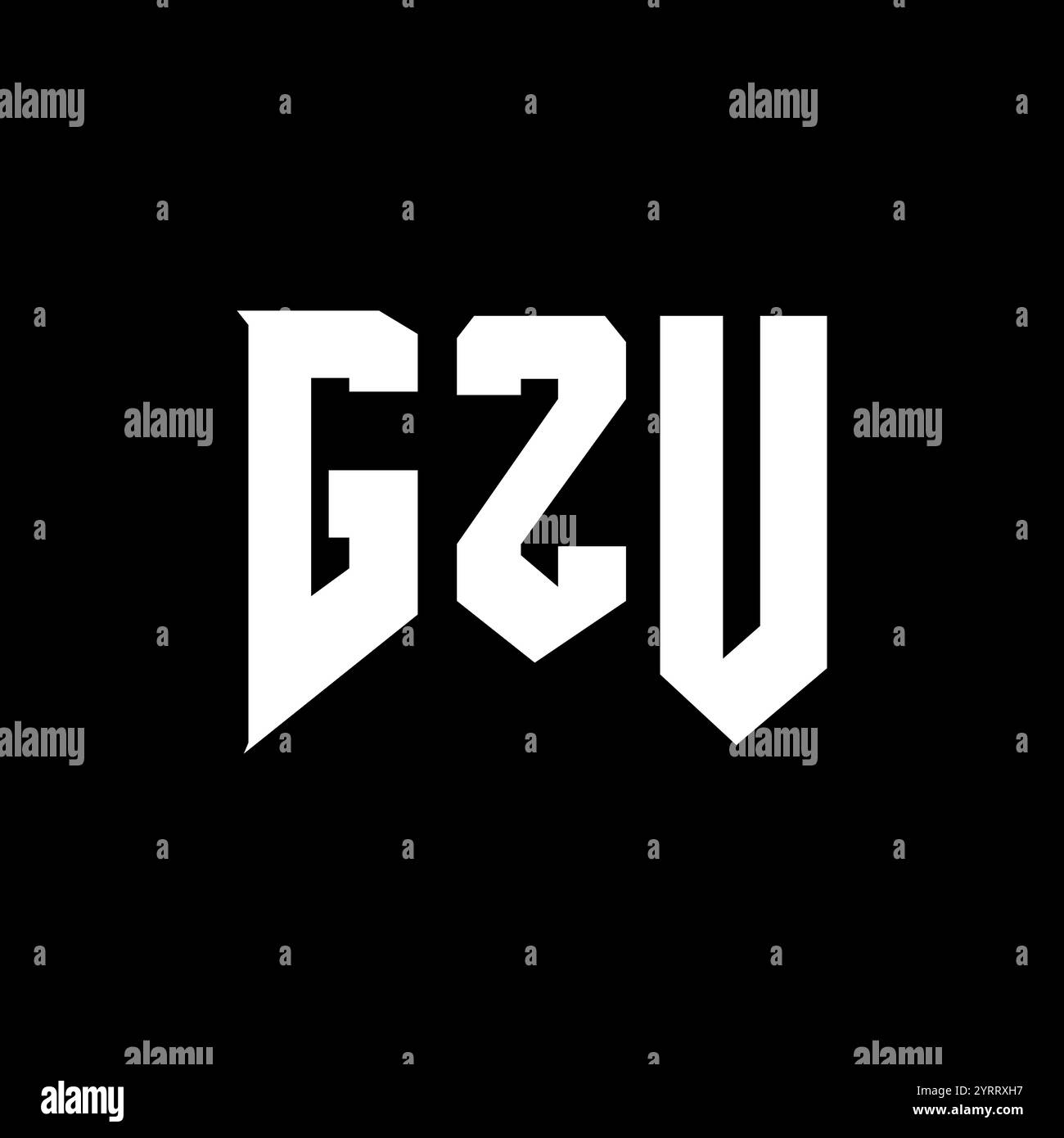 GZU letter logo design for technology company. GZU logo design black ...