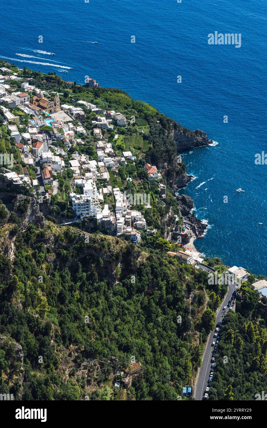 Ancienne Photo Italie – Campanie, Praiano, Route Amalfi Sorrento – 1930