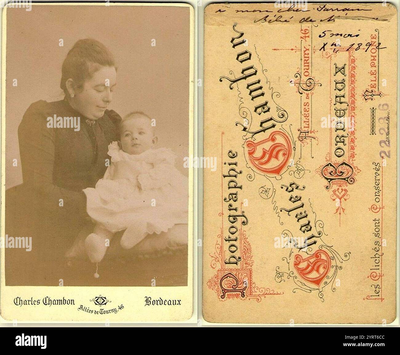 Photo Ancienne D'enfants - Photographe Charles Chambon Bordeaux - Tirage Original 1900-1939