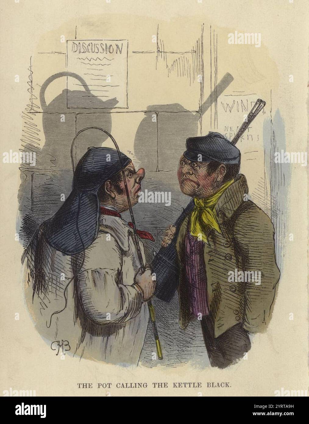 Charles Henry Bennett - The Pot Calling The Kettle Black (coloured ...