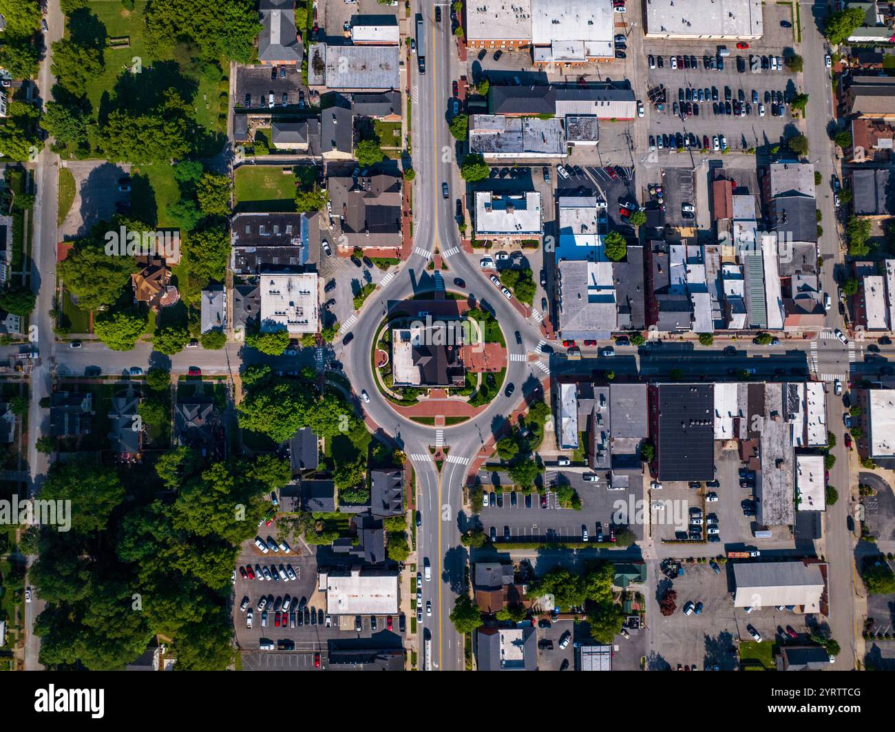 aerial view of 1 Courthouse and turnabout - Bardstown, Kentucky shows ...