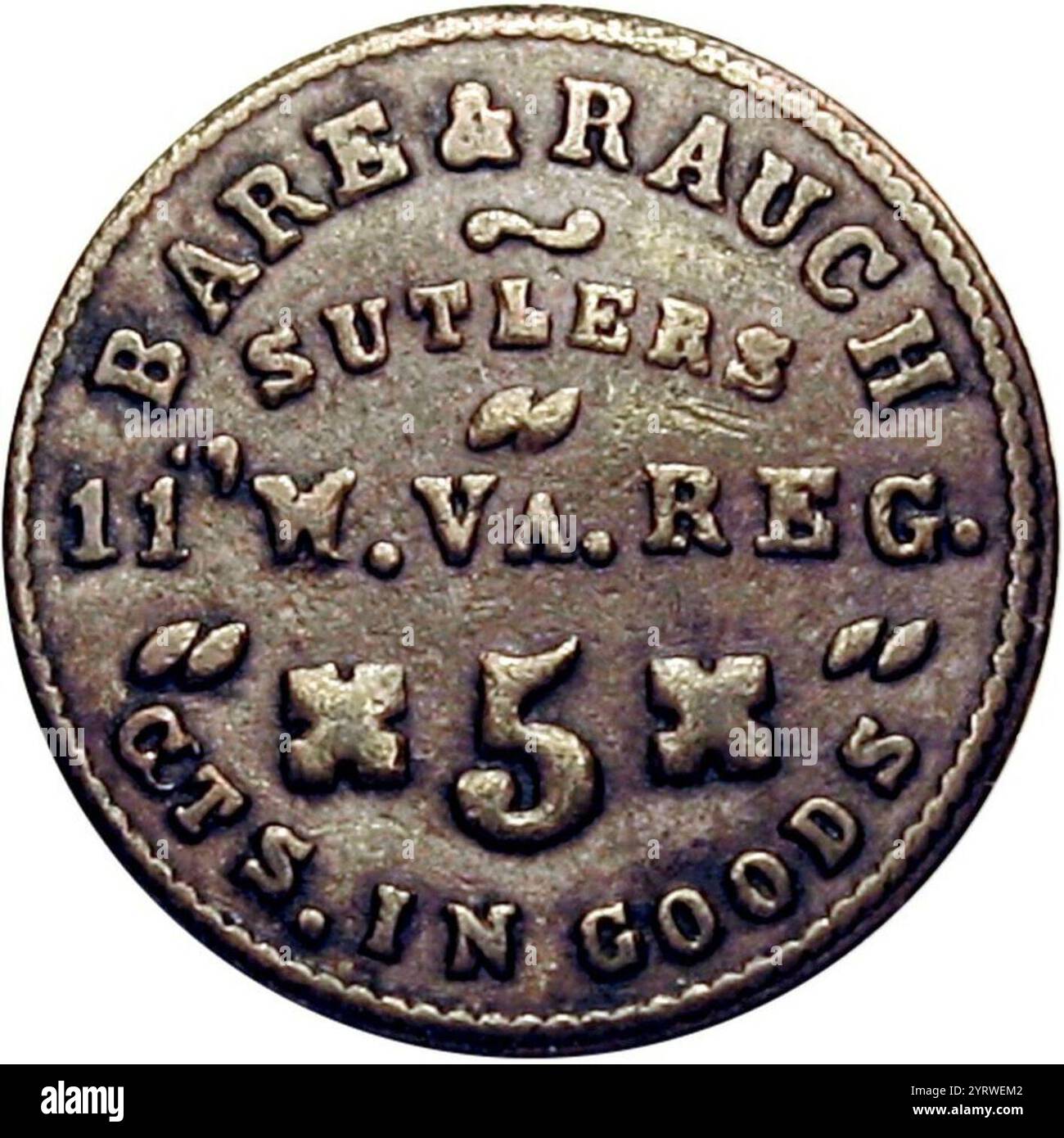 Civil War Sutler token (1860's) Stevehayden 01 Stock Photo - Alamy
