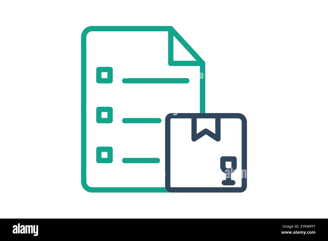 Inventory icon. line icon style. document with product. icon related to procurement. procurement management elements vector illustration Stock Vector