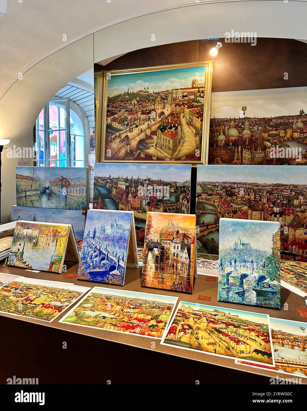 Paintings in Prague - Smartphone Captured Stock Image