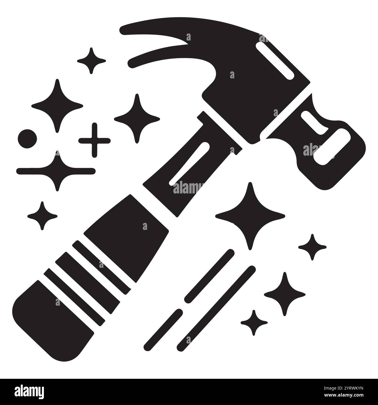Minimalist hammer design Black and White Stock Photos & Images - Alamy