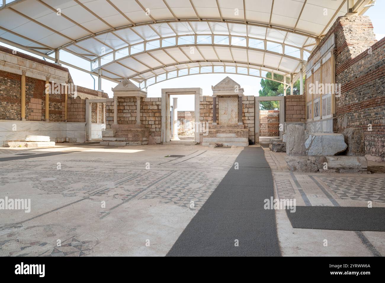 Temple of Artemis and Ancient City of Sardis or Sardes in Salihli, Manisa on a sunny day Stock Photo